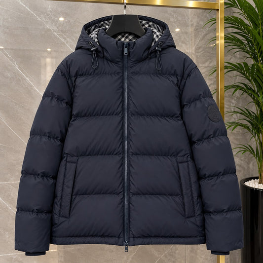 Burberry Hooded Puffer Jacket - Navy