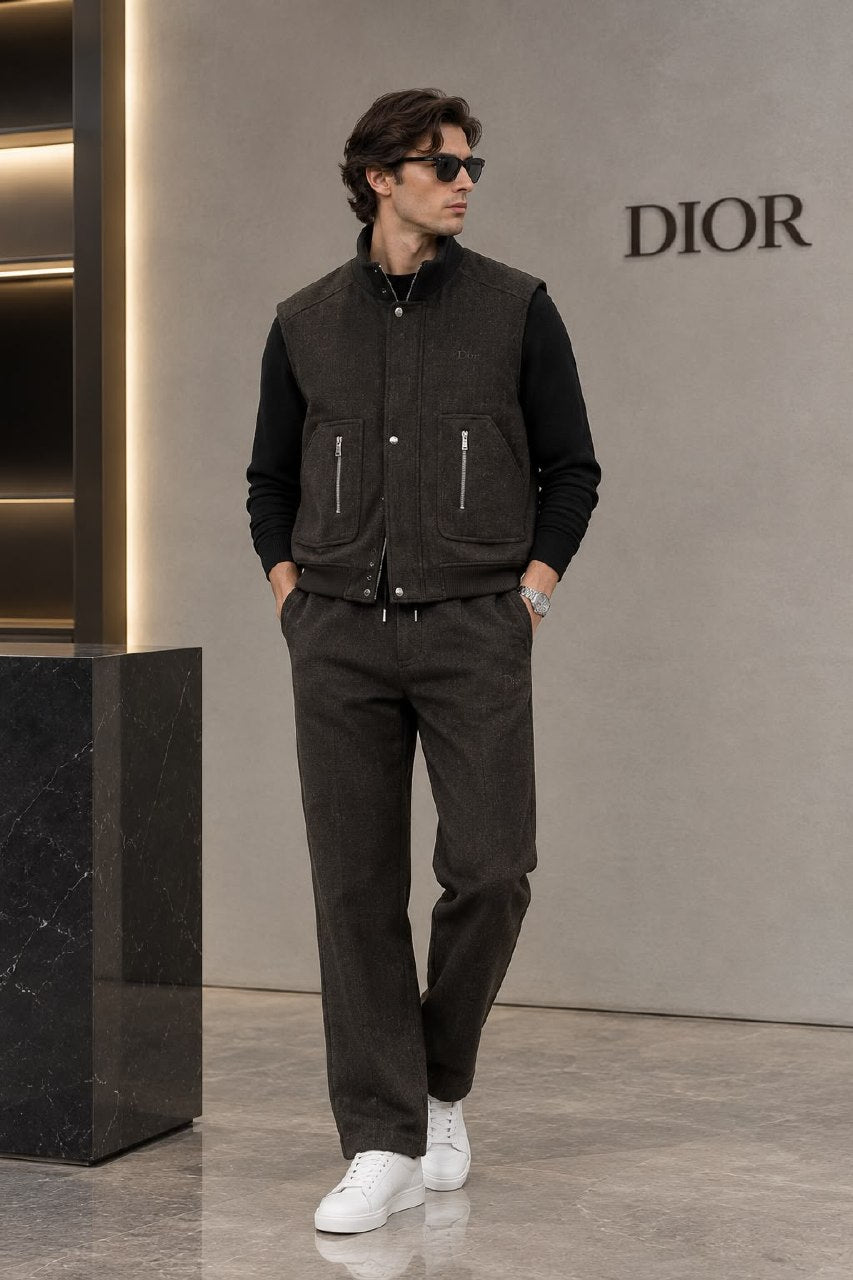 Dior Vest & Pants Set - Brown