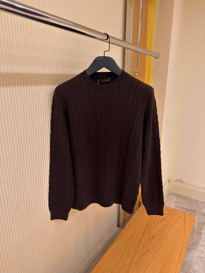 Loro Piana Cable-Knit Sweater - Brown