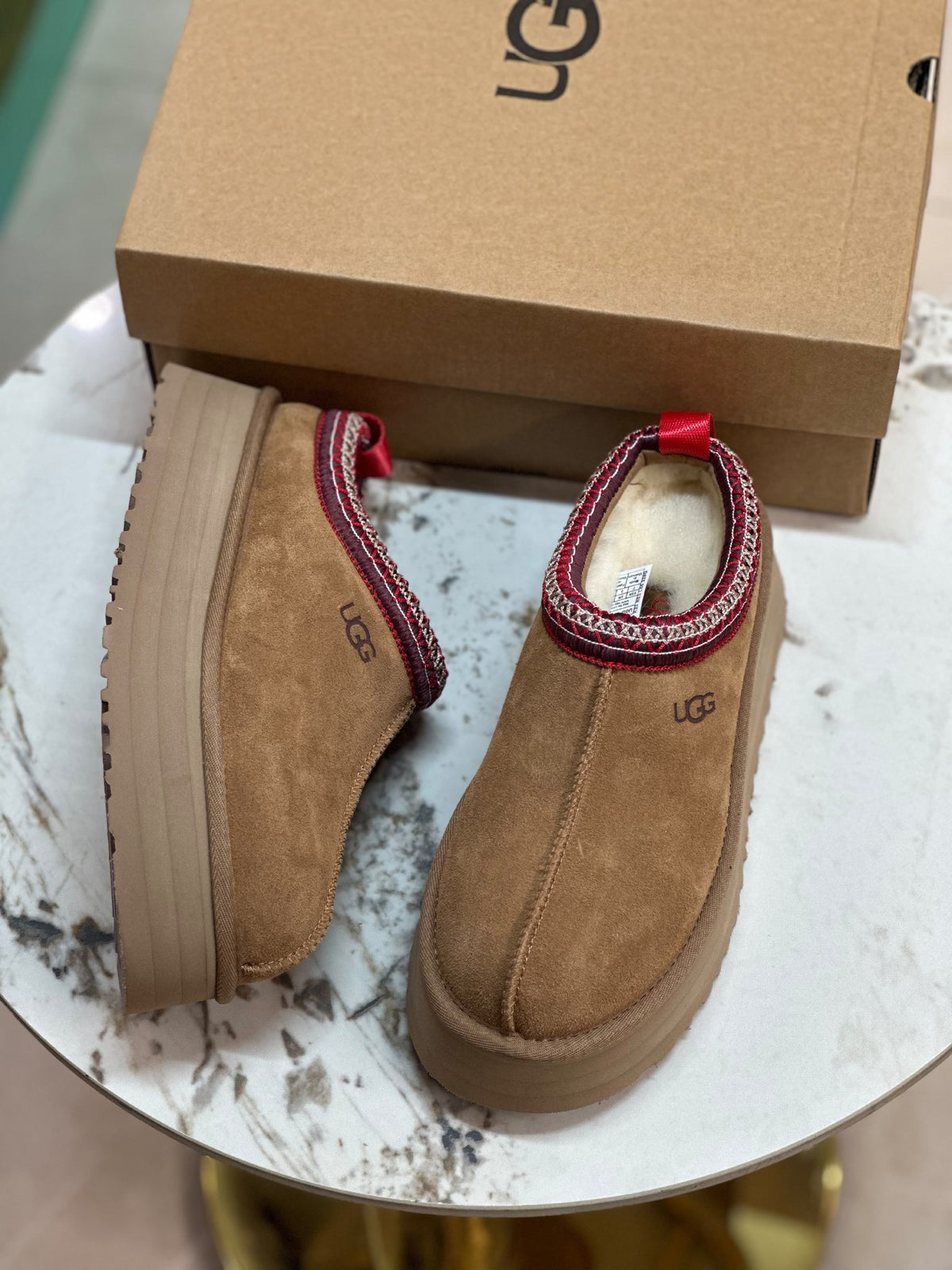 UGG Braided-Trim Slippers - Brown