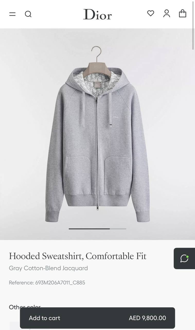 Dior Hoodie - Grey Monogram