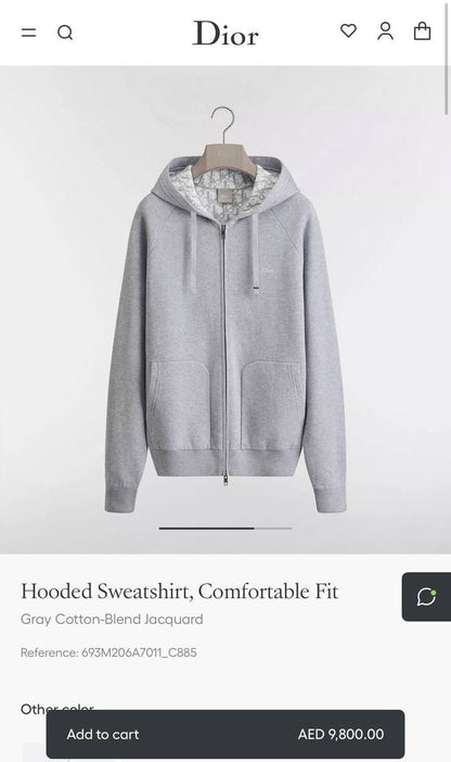 Dior Hoodie - Grey Monogram