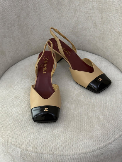 Chanel Heels - Beige & Black