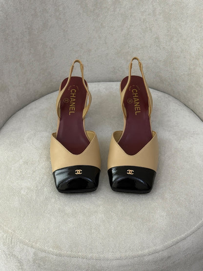 Chanel Heels - Beige & Black