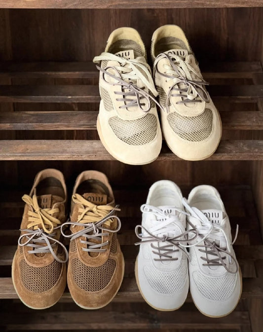 Miu Miu Sneakers - Brown, White, Beige