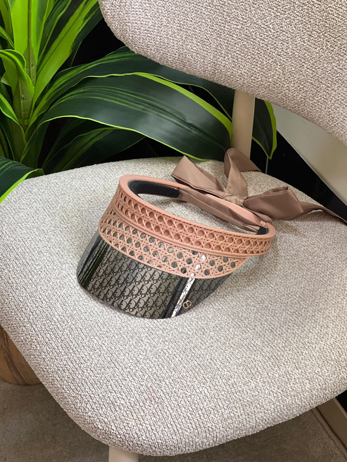 Dior Lattice-Band Hat - Pink Monogram