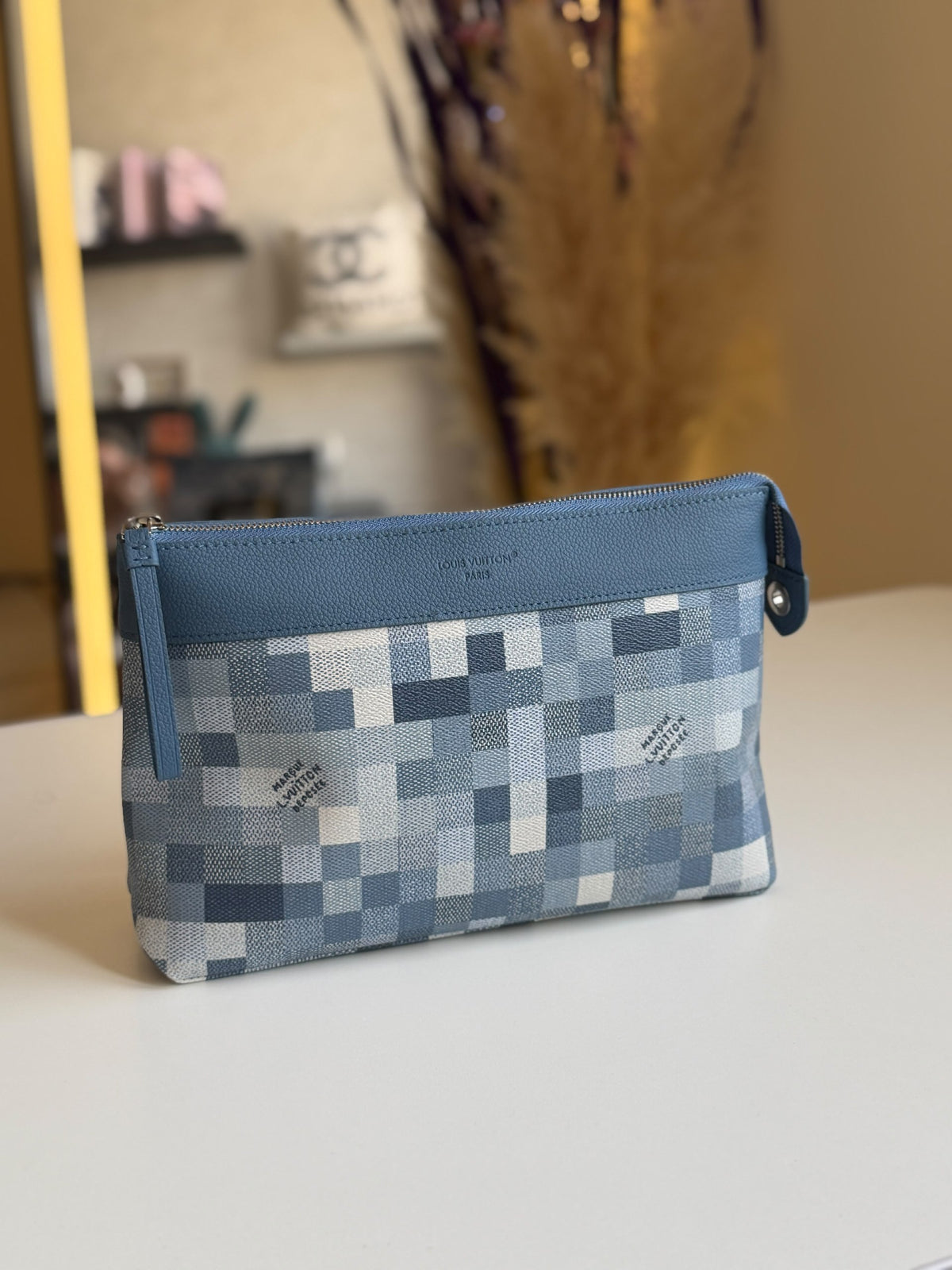 Louis Vuitton Clutch Checker Panel - Blue