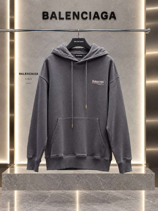Balenciaga Logo Hoodie - Grey