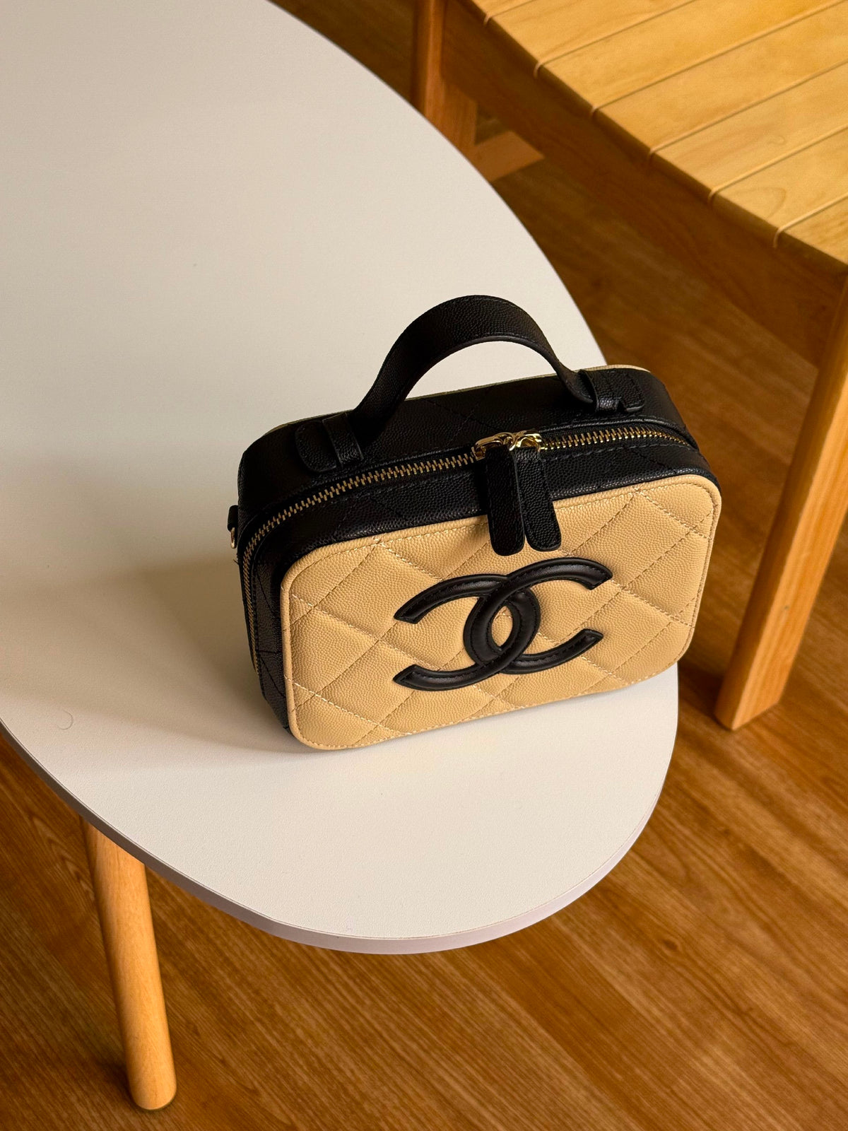 Chanel Panel-Front Crossbody Bag - Beige