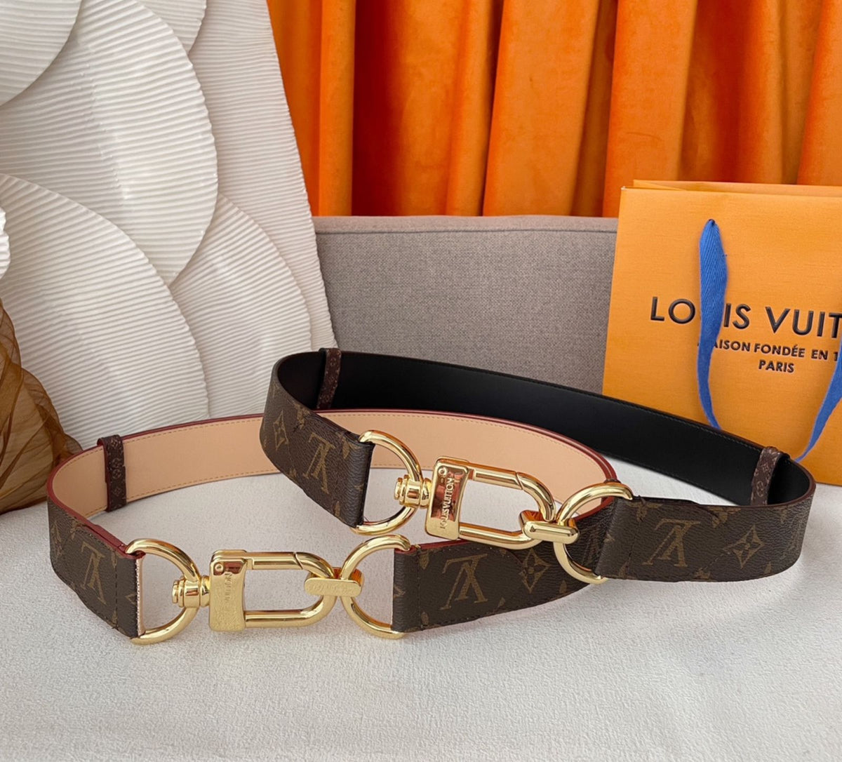 Louis Vuitton Belt - Brown & Beige