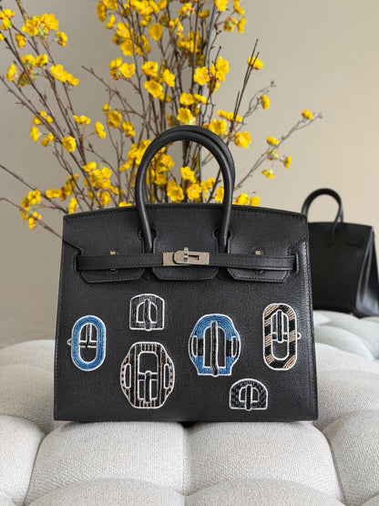 Hermès Handbag Embroidered Patch - Black, Black Multi