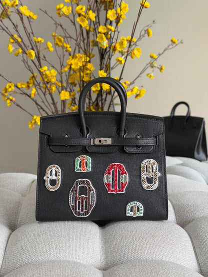 Hermès Handbag Embroidered Patch - Black, Black Multi
