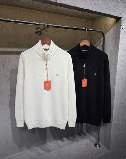 Loro Piana Quarter-Zip Sweater - White, Black