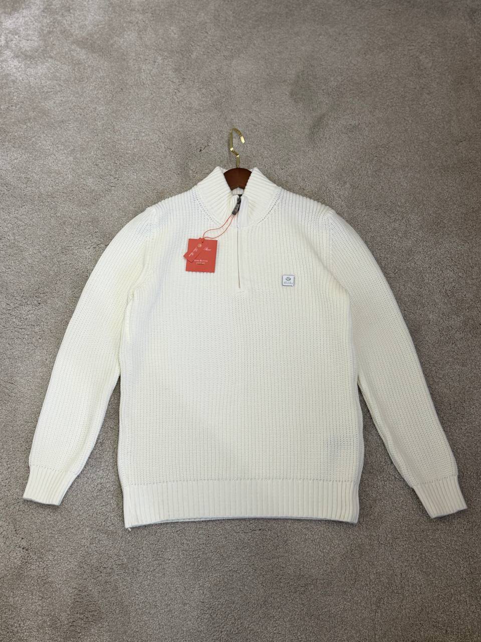 Loro Piana Quarter-Zip Sweater - White, Black