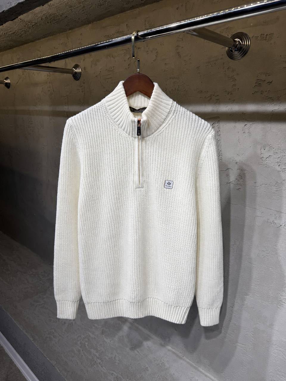 Loro Piana Quarter-Zip Sweater - White, Black