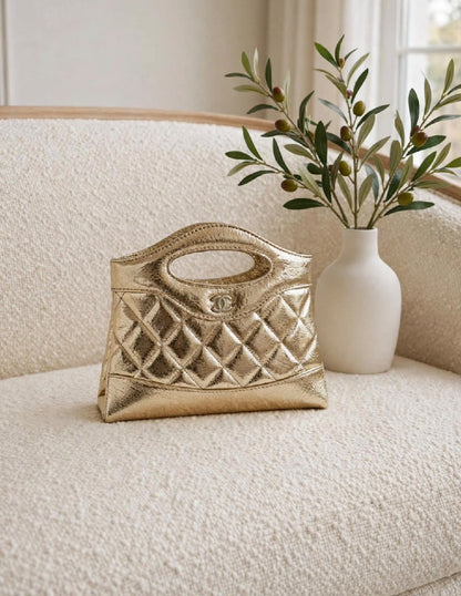 Chanel Handbag (Diamond Panel) - Gold