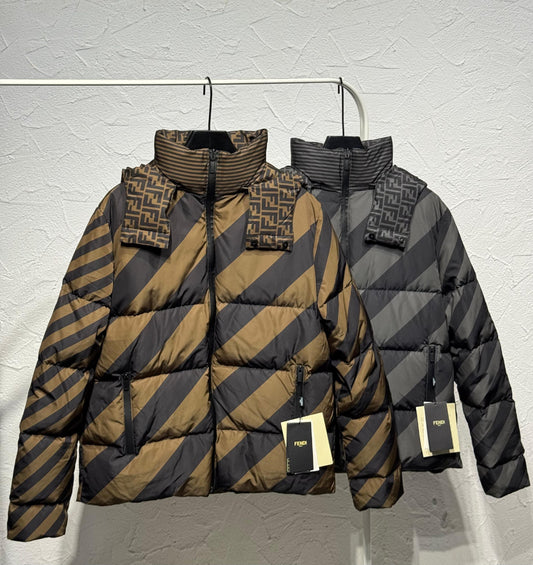 Fendi Puffer Jacket - Brown, Grey