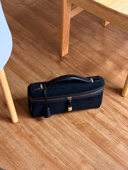Loro Piana Makeup Bag - Black Suede