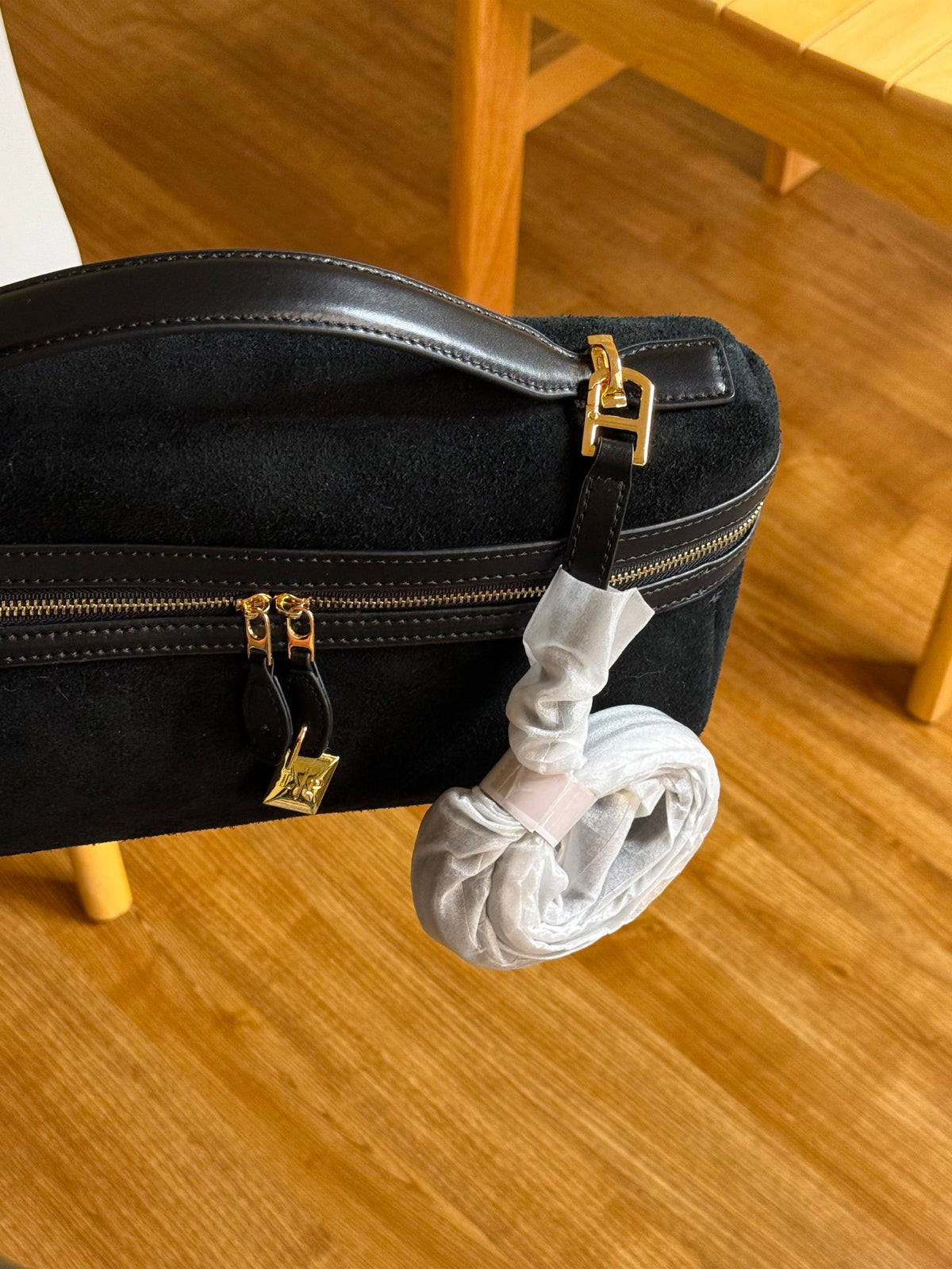 Loro Piana Makeup Bag - Black Suede