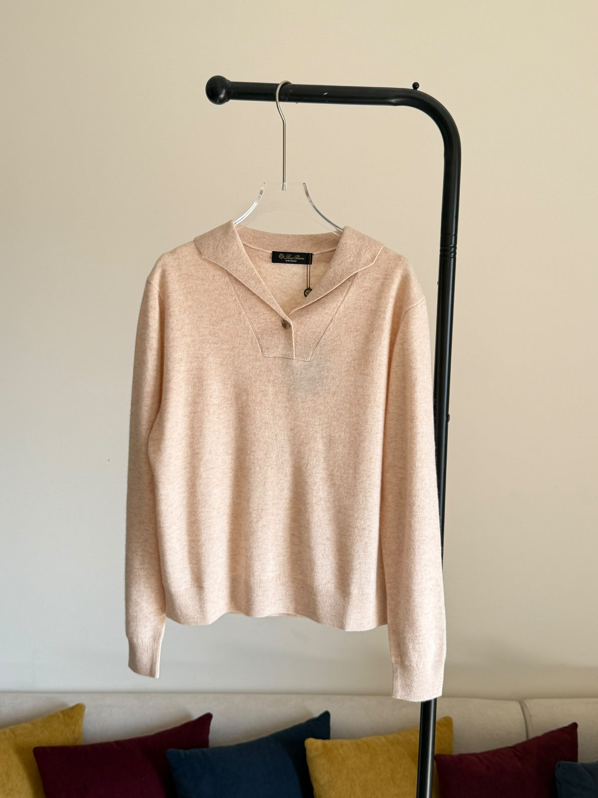 Loro Piana Polo Sweater - Grey, Pink, Beige