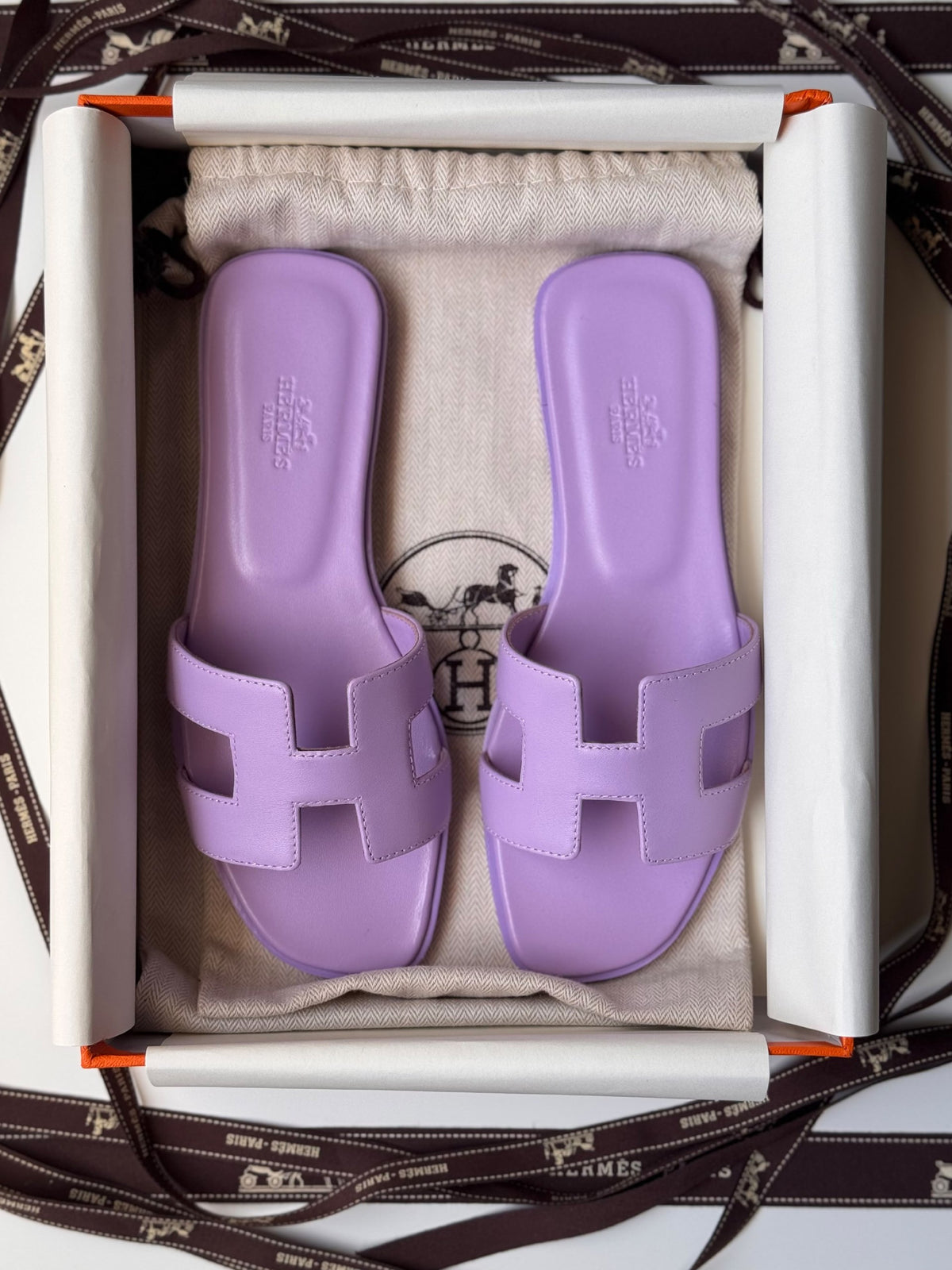 Hermès H-Strap Slippers - Purple