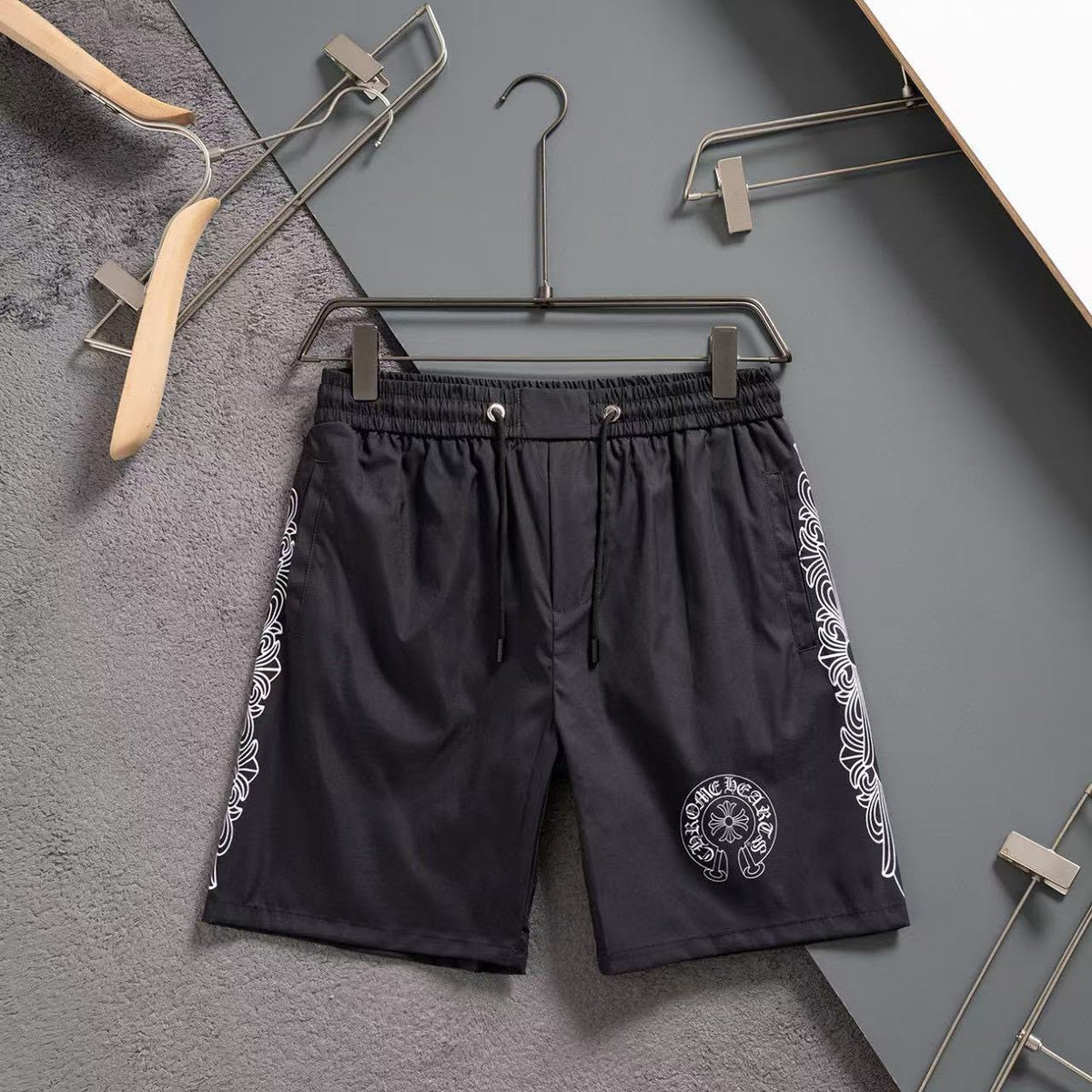 Chrome Hearts Shorts Side-Graphic - Black