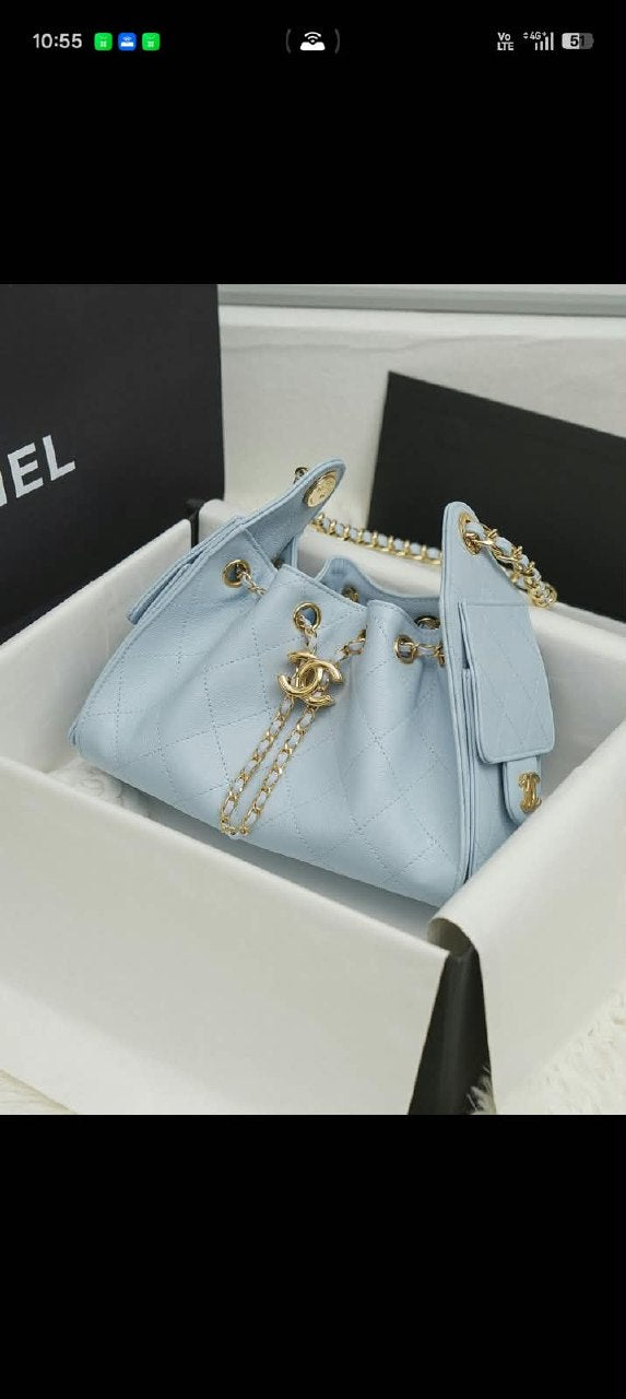 Chanel Drawstring Shoulder Bag - Light Blue