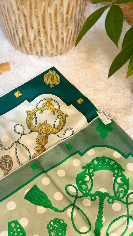 Hermès Scarf - White, Green