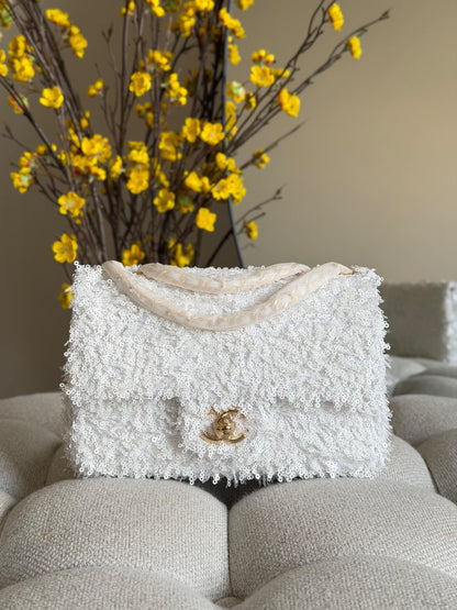 Chanel Shoulder Bag Wrapped Handle - White