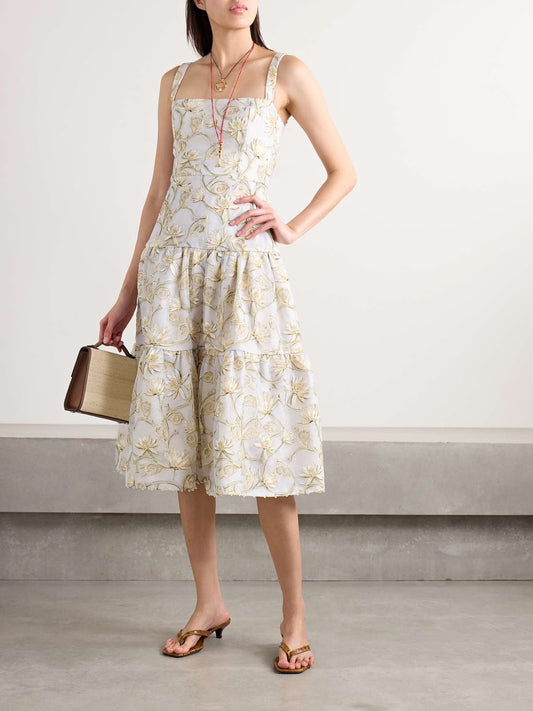 Alemais Tiered Dress - White