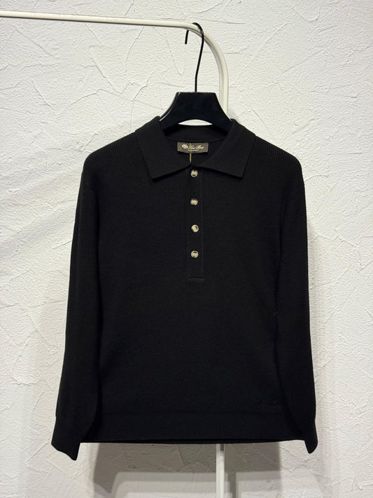 Loro Piana Polo Sweater - Black
