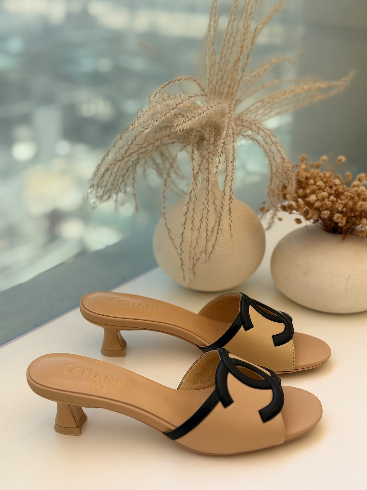 Chanel Heels - Beige & Black