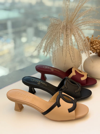 Chanel Heels - Beige & Black
