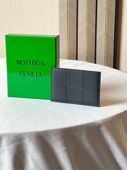Bottega Veneta Card Holder - Dark Grey Embossed