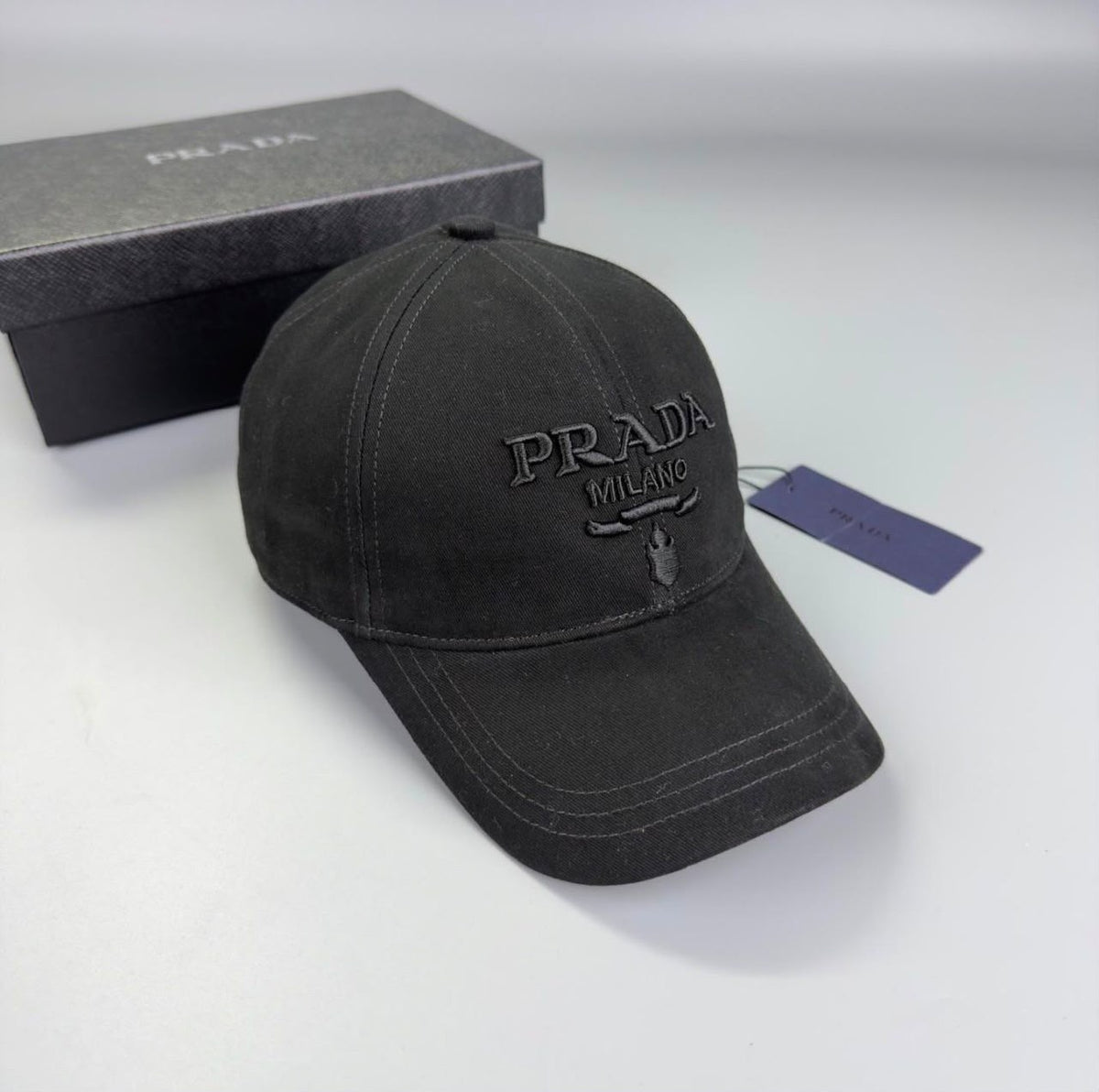 Prada Embroidered Cap - Black