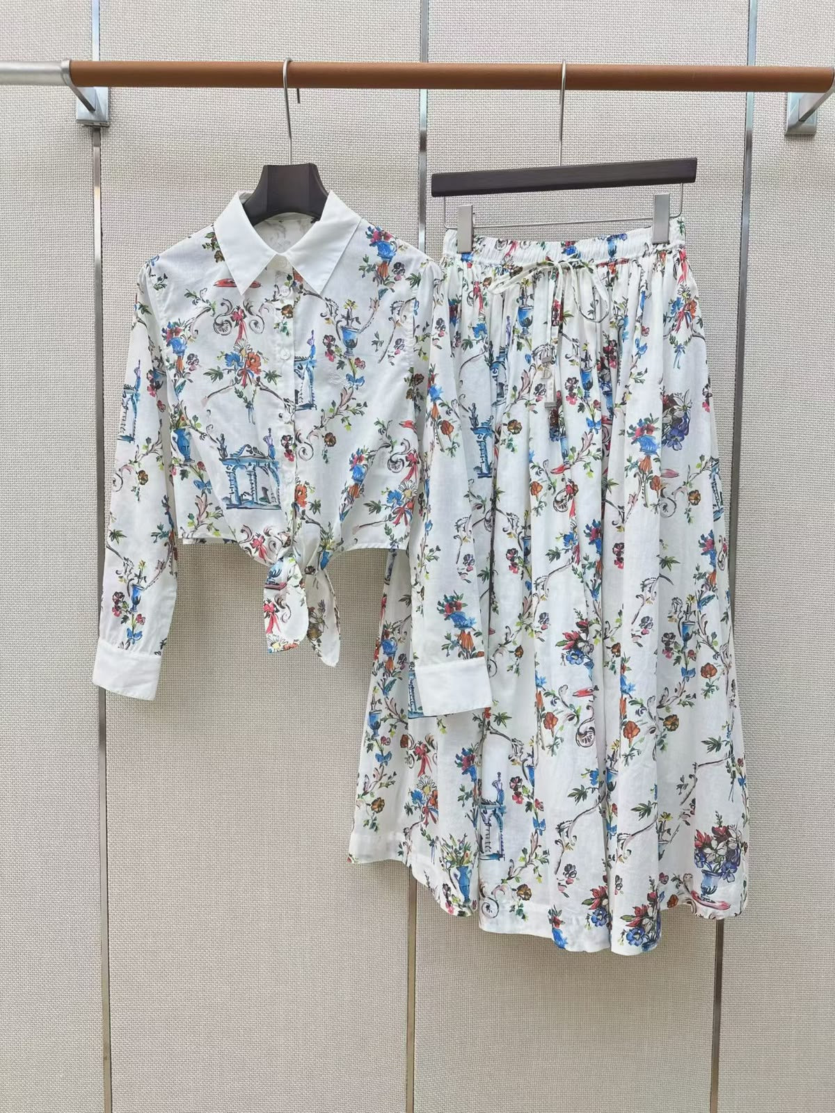 Dior Set Tie-Front - White
