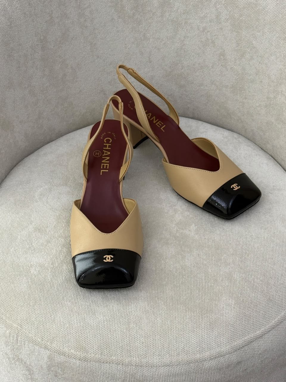 Chanel Heels - Beige & Black