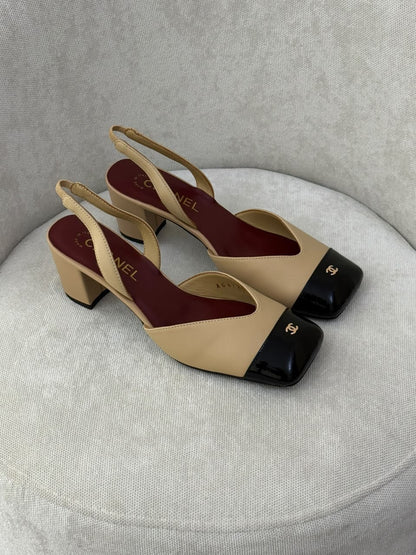Chanel Heels - Beige & Black