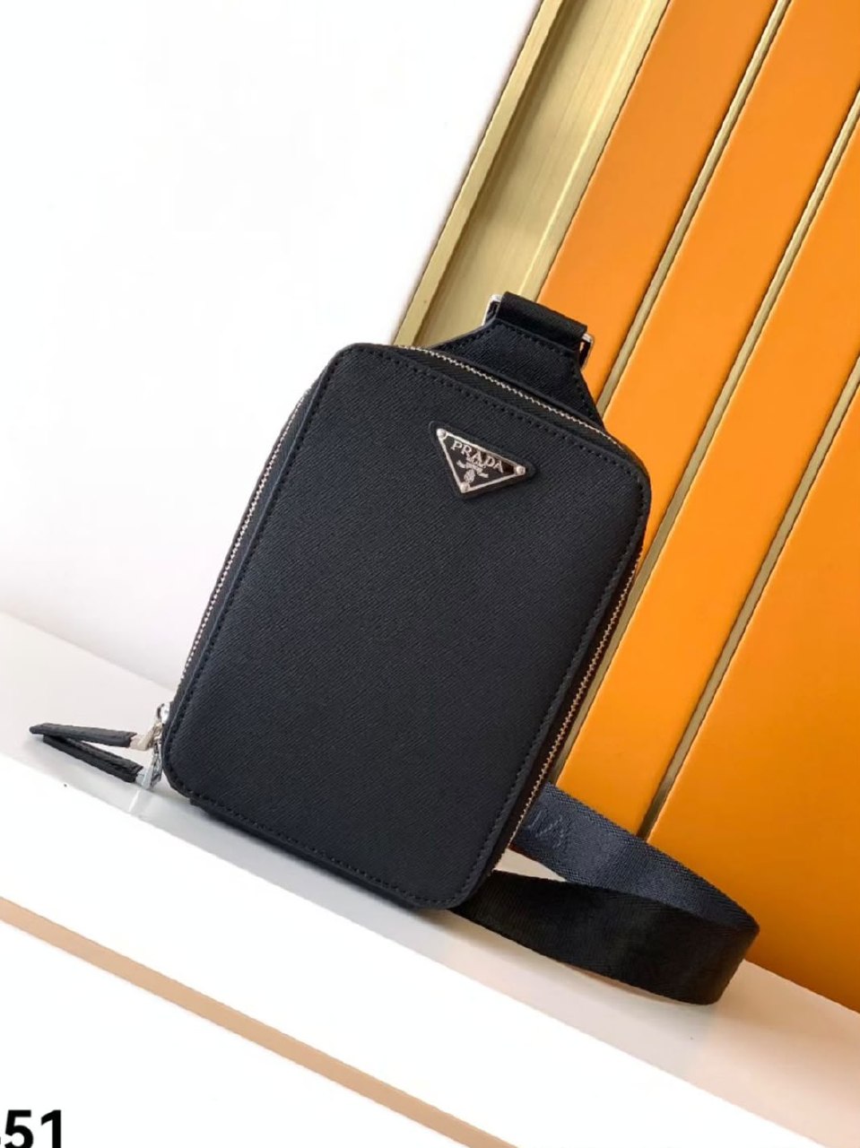 Prada Zip-Around Crossbody Bag - Black