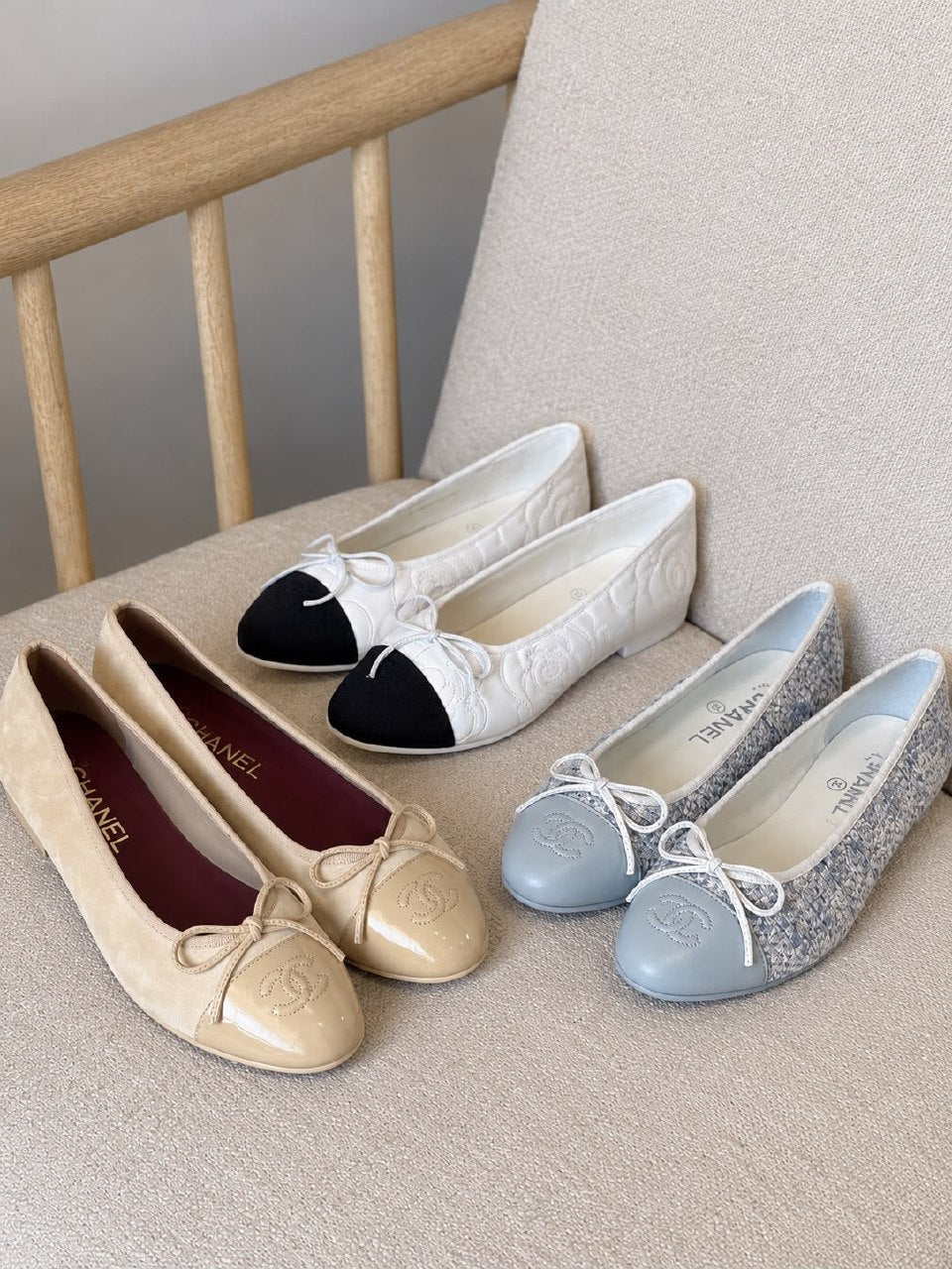 Chanel Ballerina - Black & White, Blue & Grey, Beige