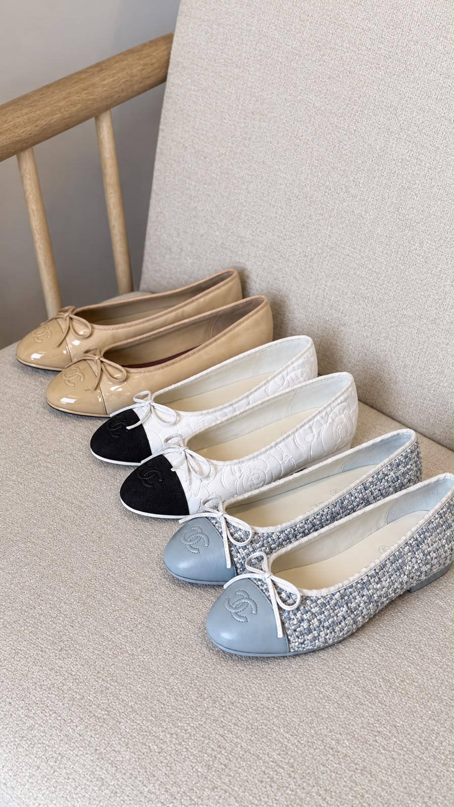 Chanel Ballerina - Black & White, Blue & Grey, Beige