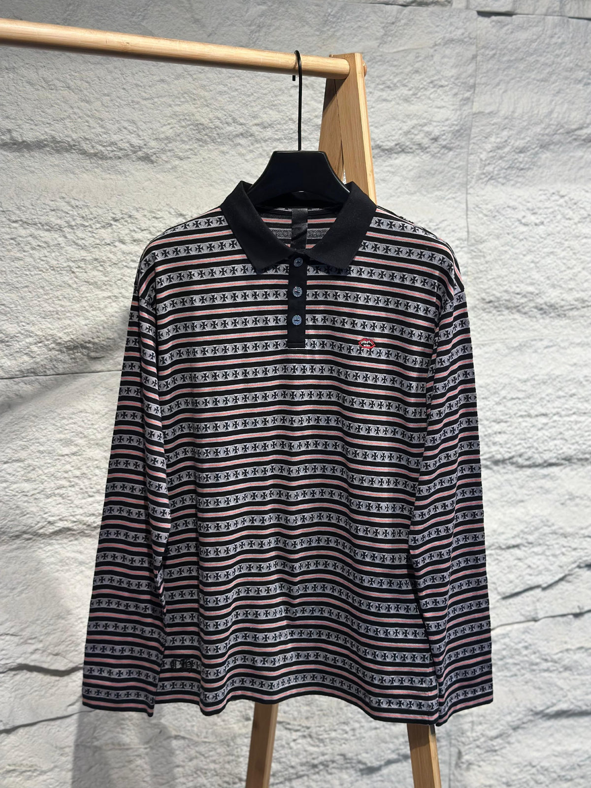 Chrome Hearts Cross Motif Polo Sweater - Black