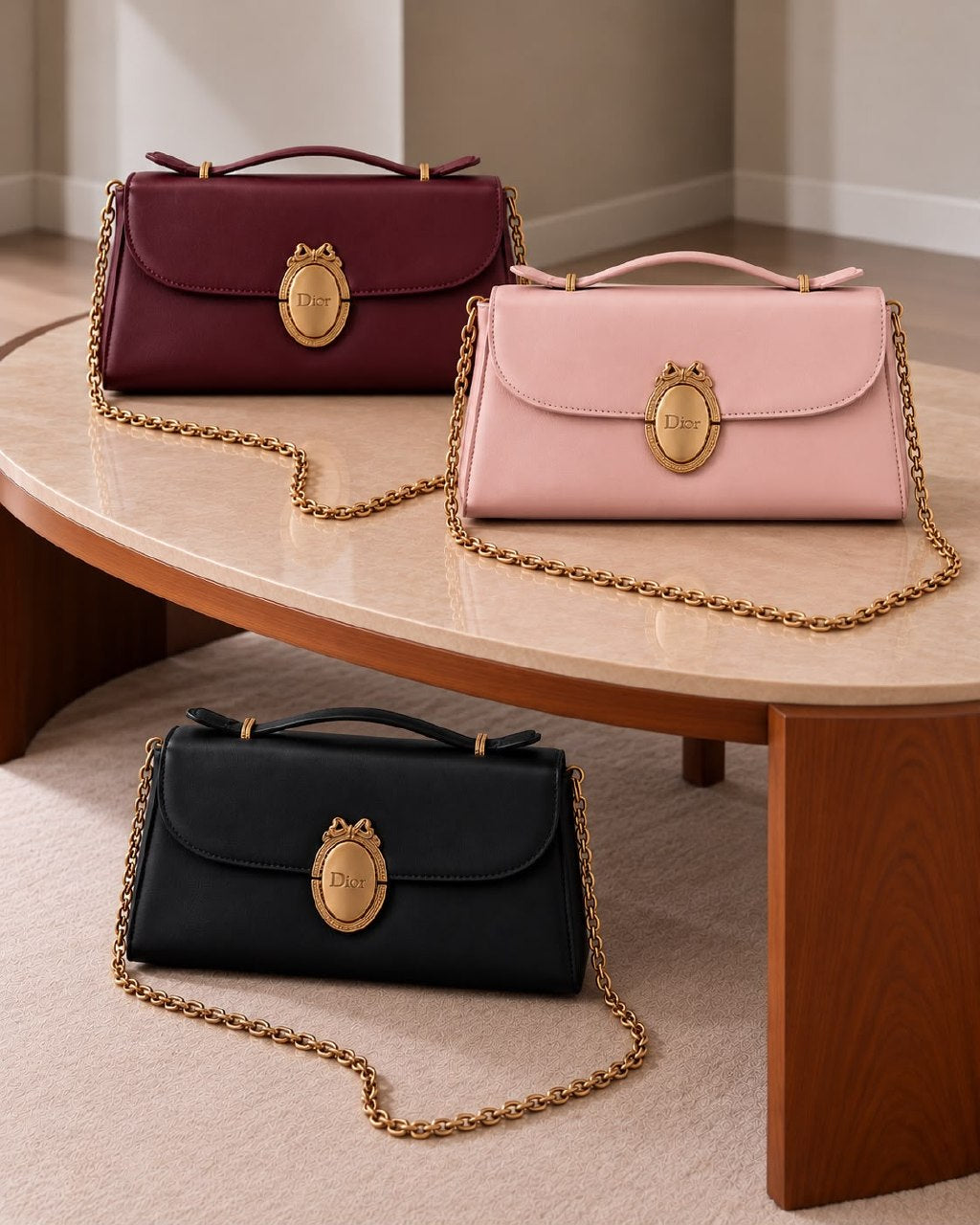 Dior Handbag - Pink, Burgundy, Black