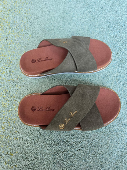 Loro Piana Slippers Cross-Strap - Green