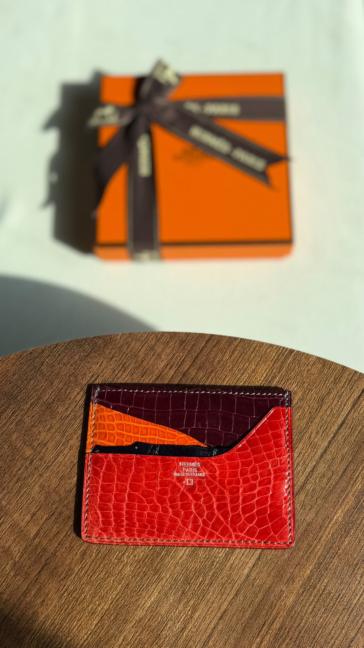 Hermès Card Holder - Red Embossed