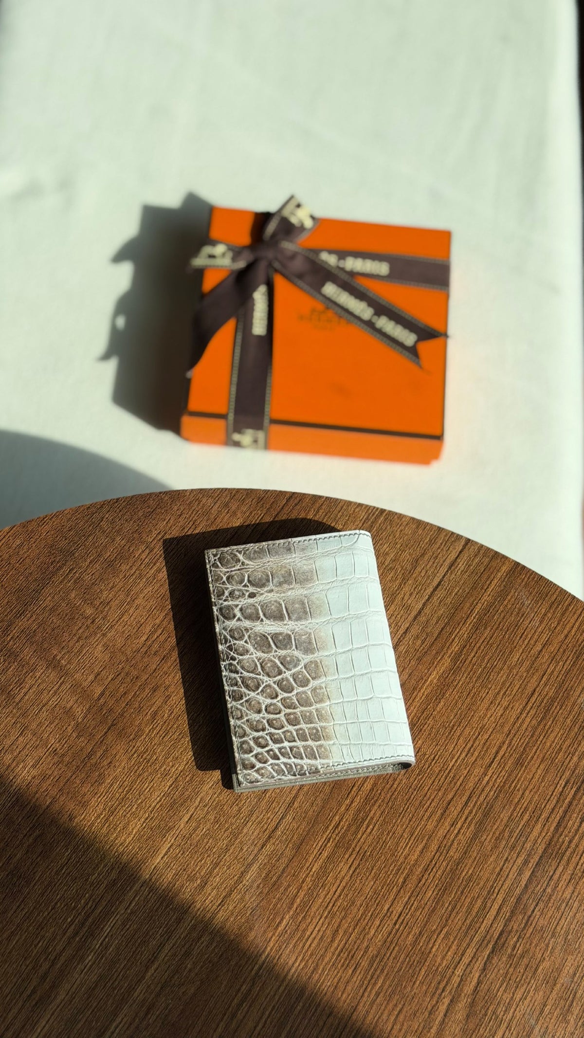 Hermès Euclide Card Holder - Grey Embossed