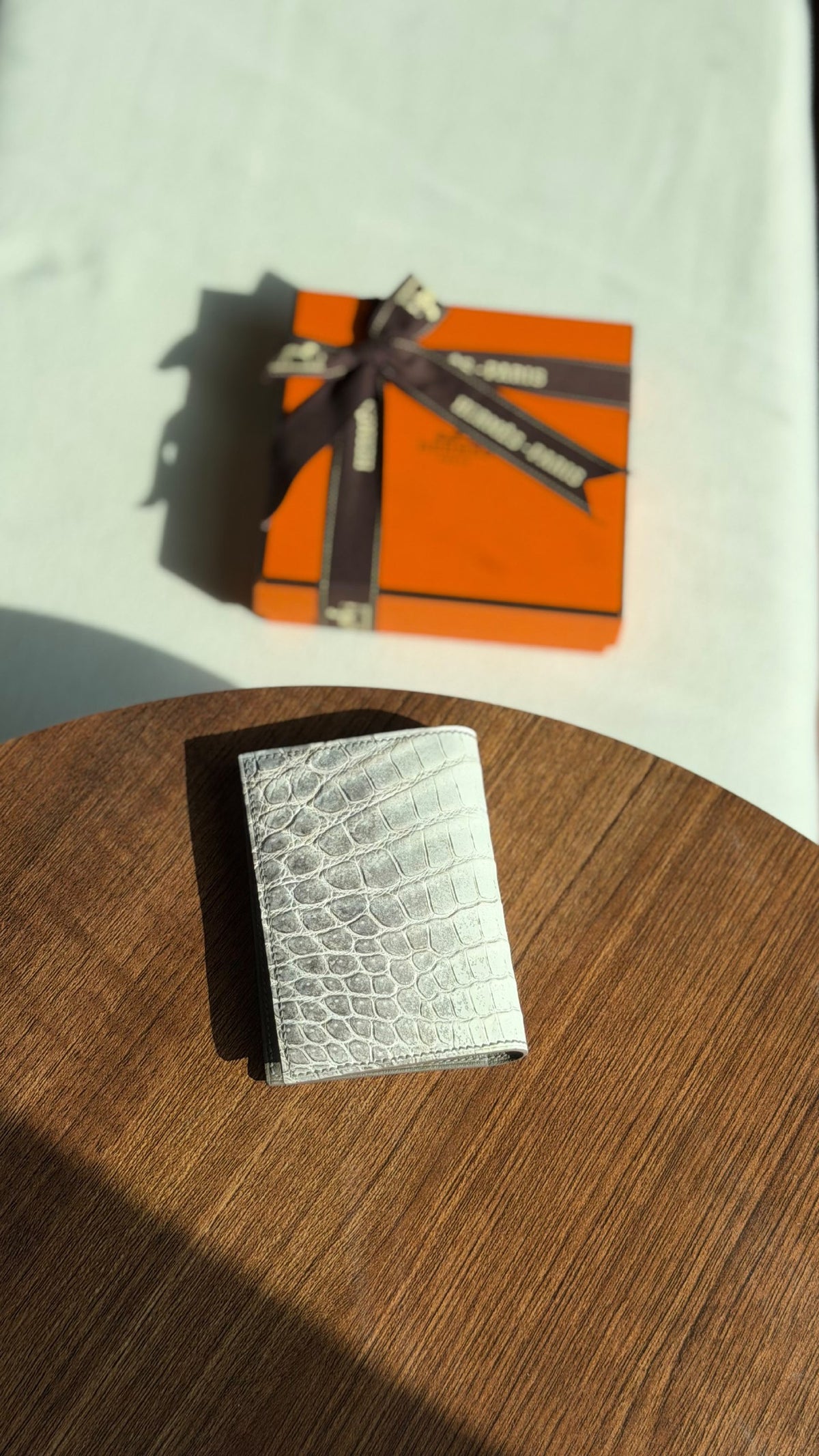 Hermès Euclide Card Holder - Grey Embossed