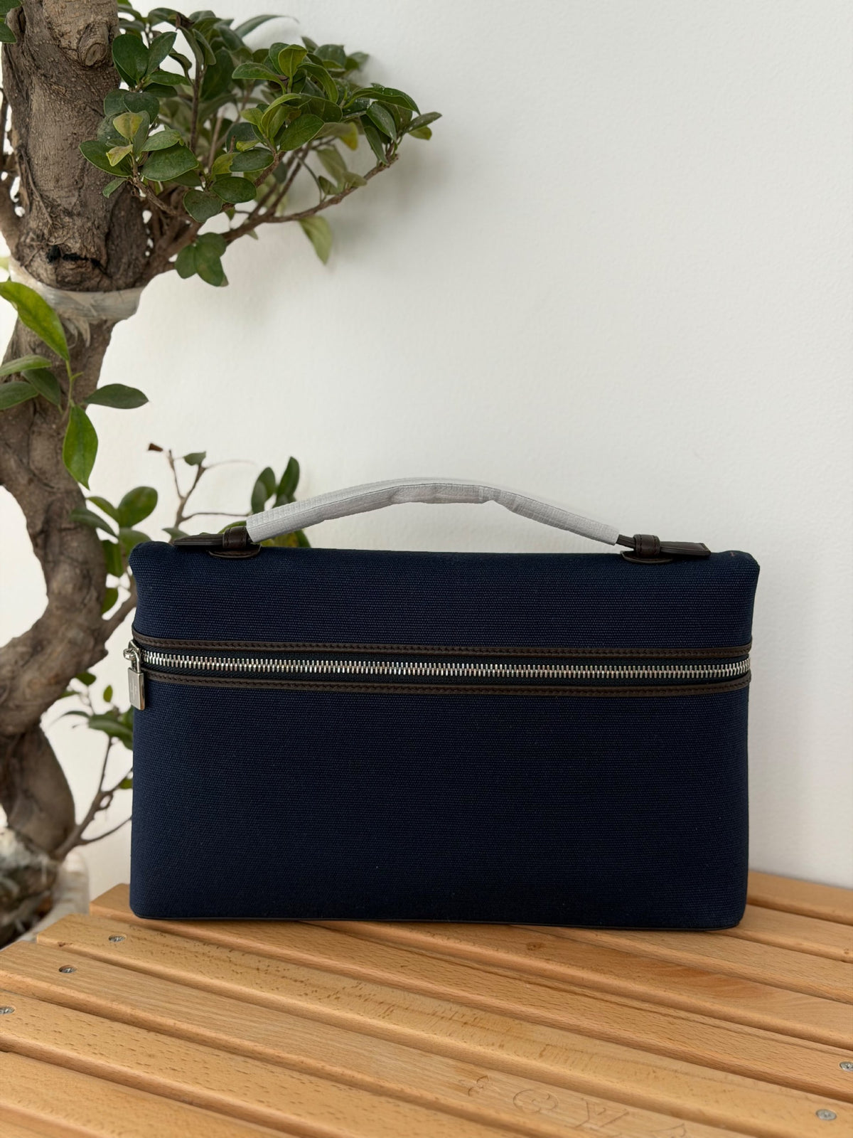 Loro Piana Top-Handle Laptop Bag - Navy