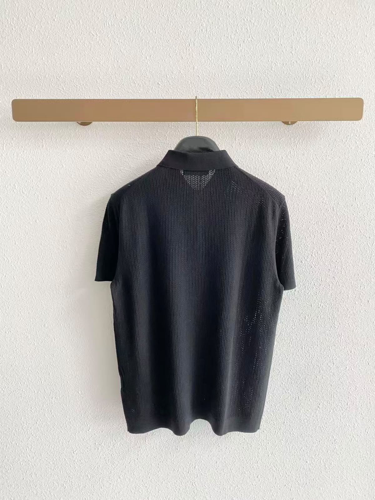 Loro Piana Ribbed Polo Shirt - Black