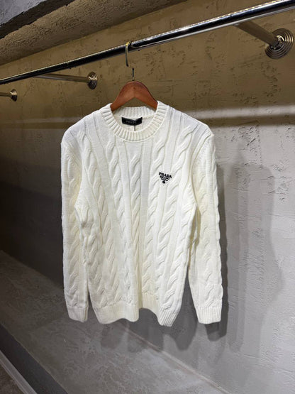 Prada Cable-Knit Sweater - Black, White